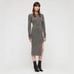 NWT AllSaints Sedona Midi Dress Wool Alpaca Charcoal Grey Women’s Size Medium
