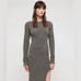 NWT AllSaints Sedona Midi Dress Wool Alpaca Charcoal Grey Women’s Size Medium