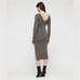 NWT AllSaints Sedona Midi Dress Wool Alpaca Charcoal Grey Women’s Size Medium