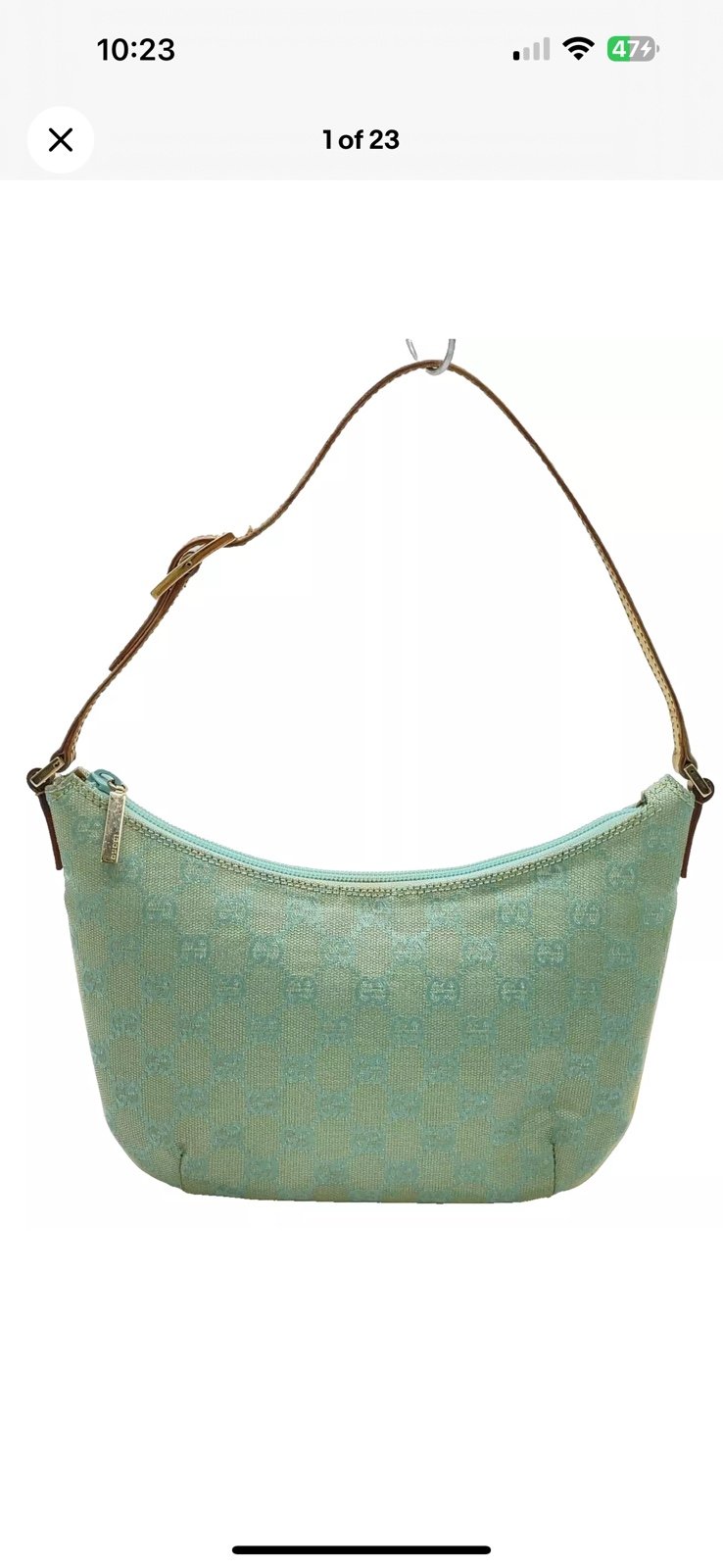 Gucci Mint Green Monogram Shoulder Bag