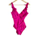 Lauren Ralph Lauren Beach Club Ruffle Surplice Pink One Piece Swimsuit Size 12