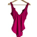 Lauren Ralph Lauren Beach Club Ruffle Surplice Pink One Piece Swimsuit Size 12