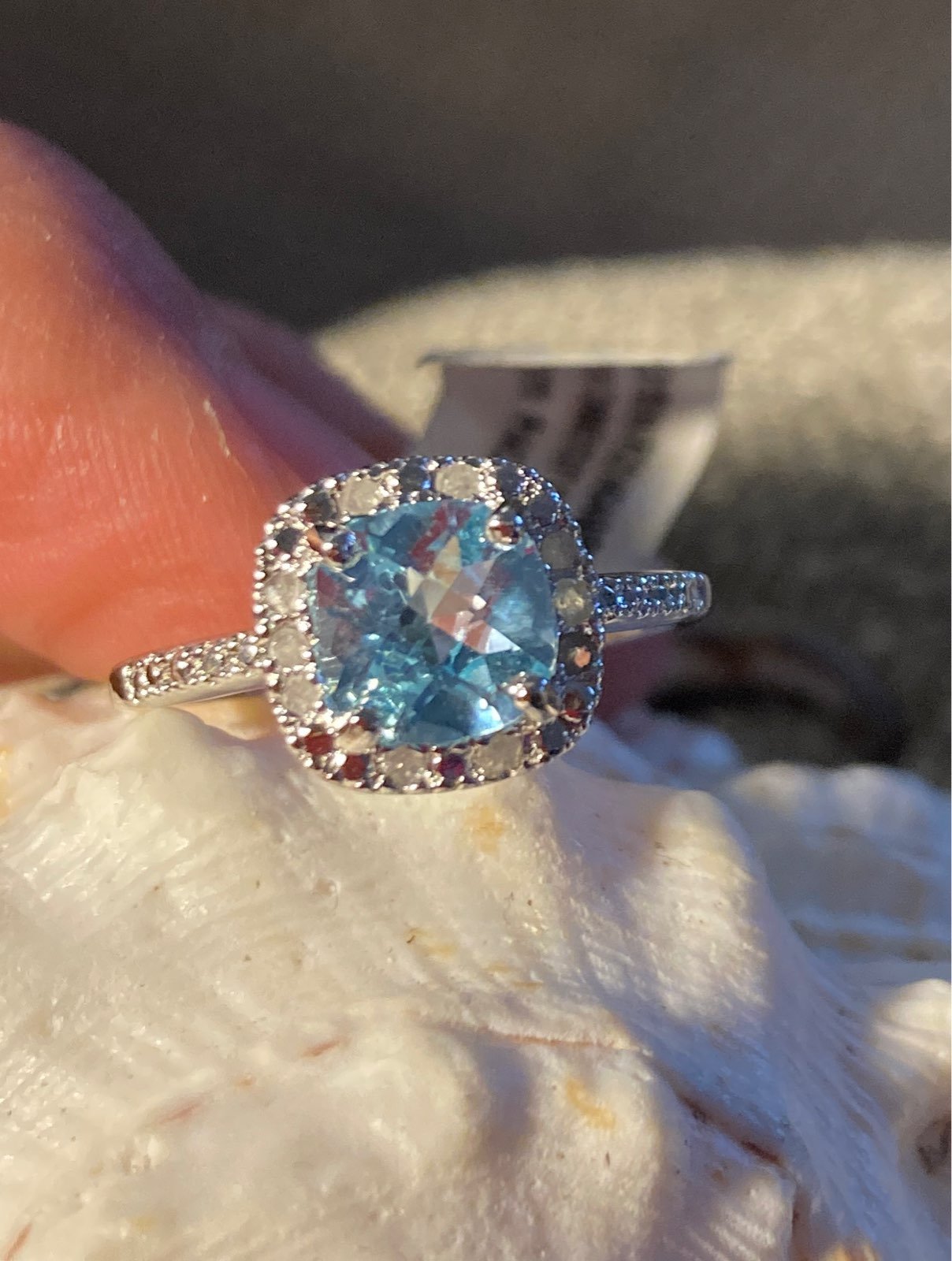 1/10 cttw rosecut di sterling silver blue aquamarine