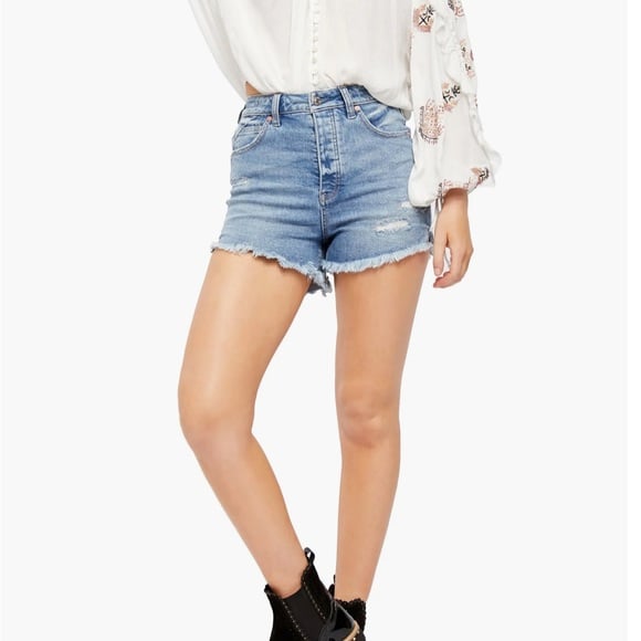 We The Free Curvy High Waist Denim Shorts