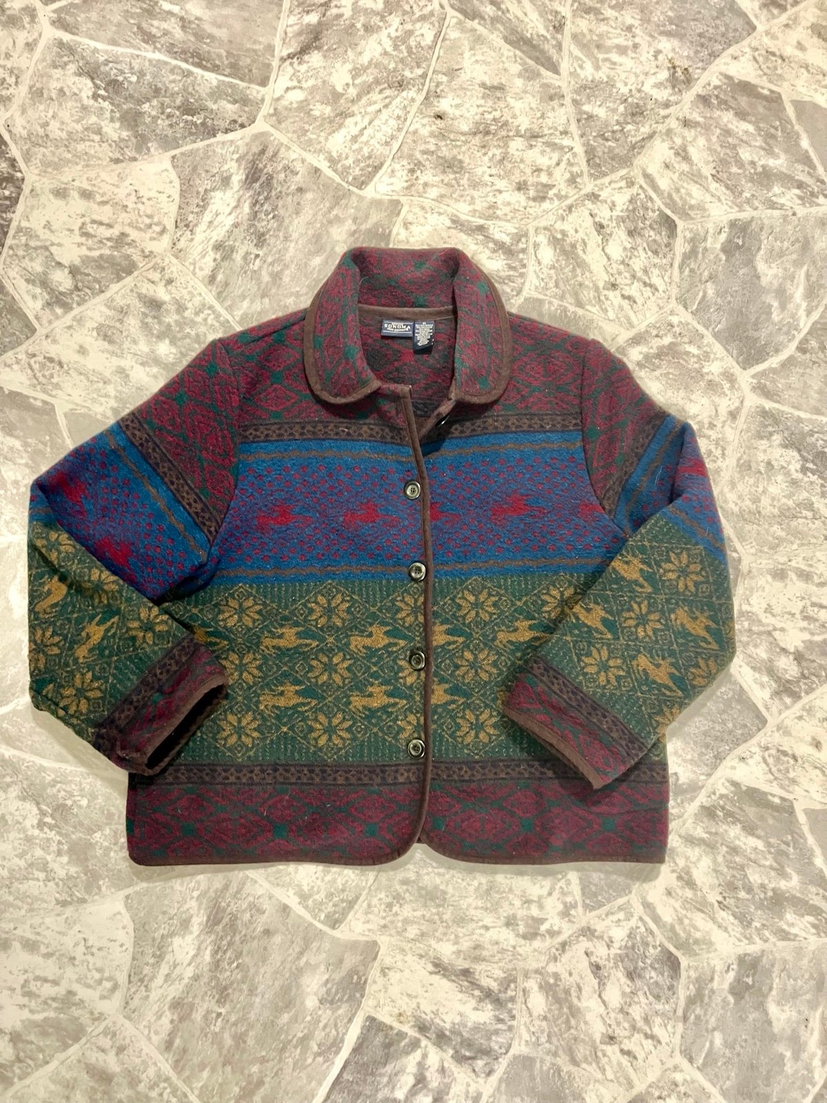 Vintage 90s Sonoma Boho Aztec Western Vibe Jacket Womens Size XL Pendleton Style