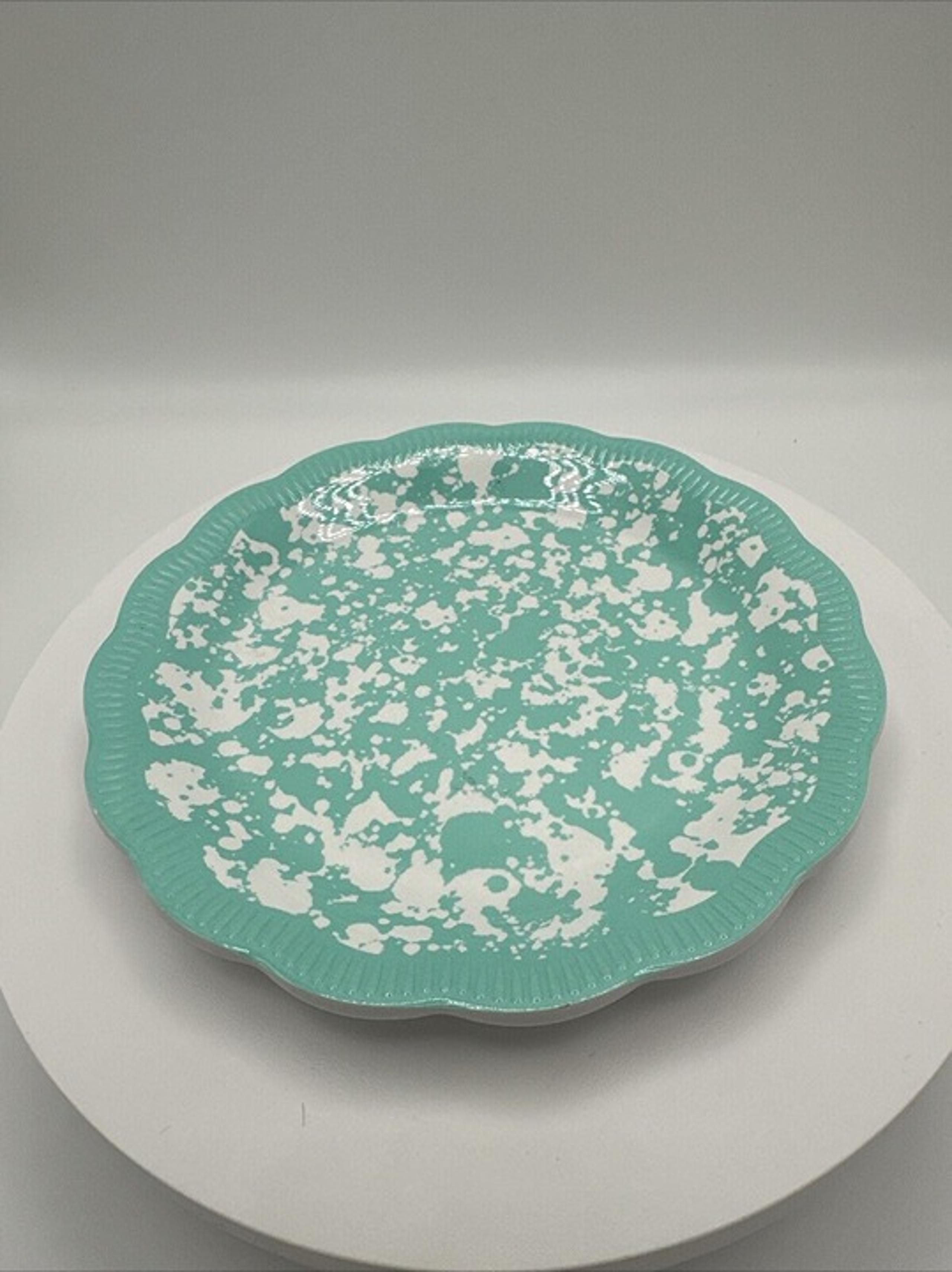 The Pioneer Woman Country Splatter Teal Appetizer Plate
