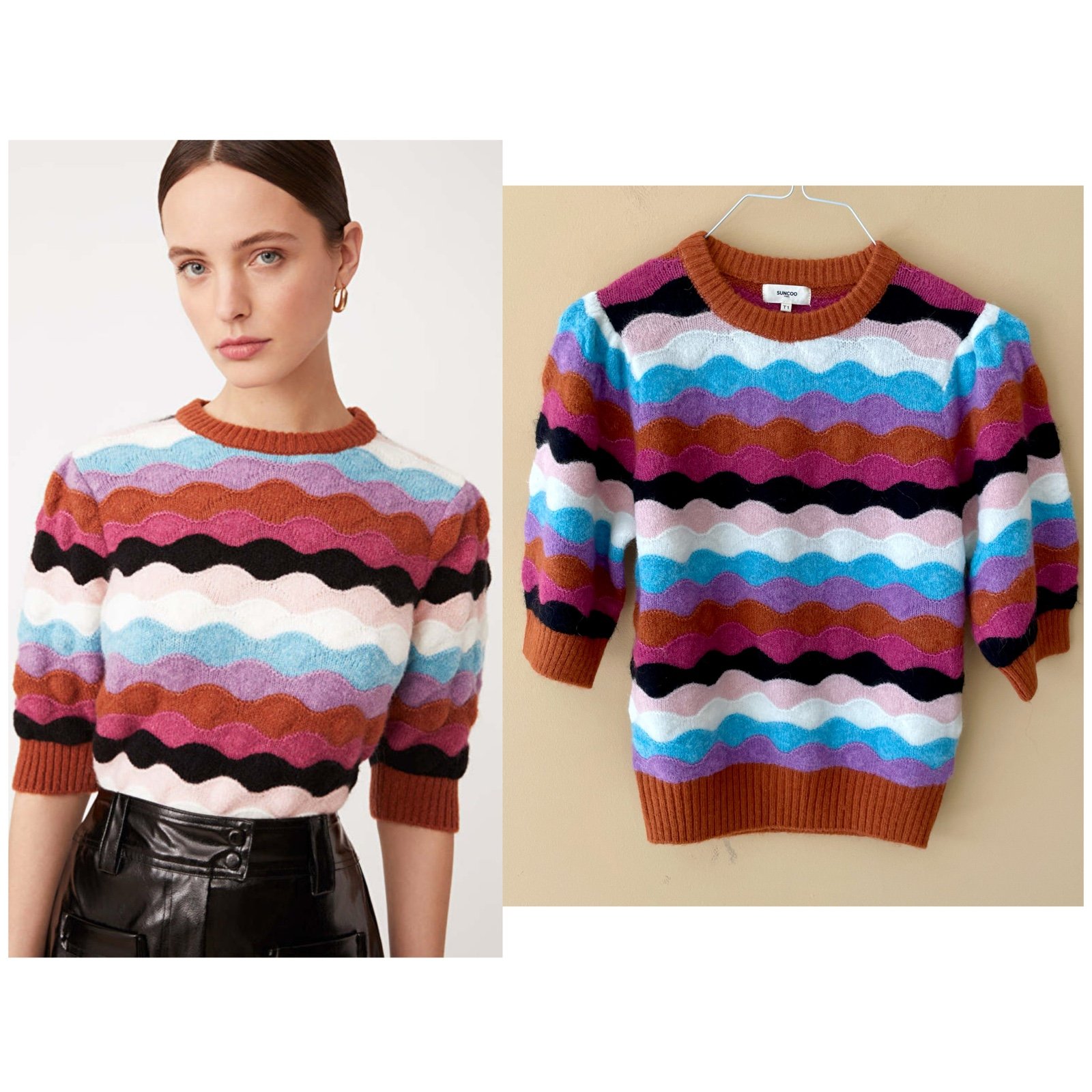 SUNCOO Pasquis Sweater in Framboise H23M01191