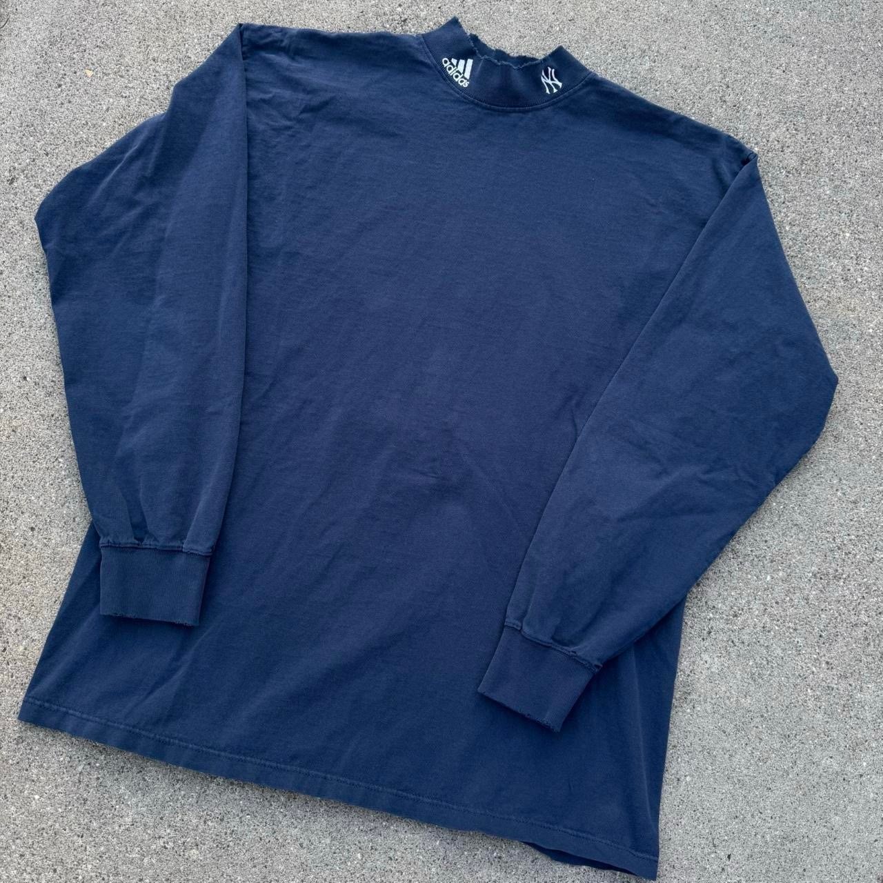 vintage adidas new york yankees turtleneck team issued long sleeve shirt