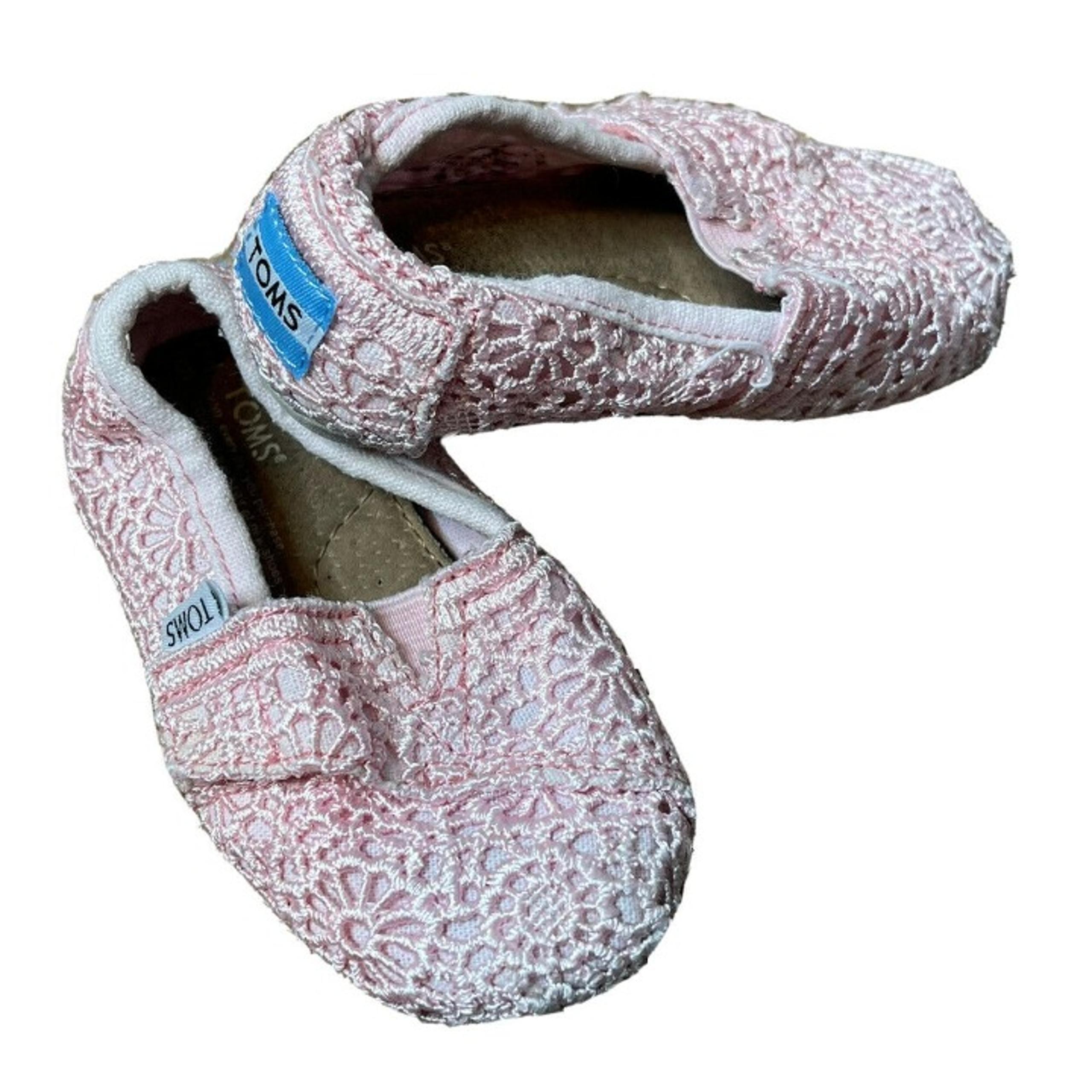 toms toddler shoes size 5T pink closed toe play Girls Female Kids Children