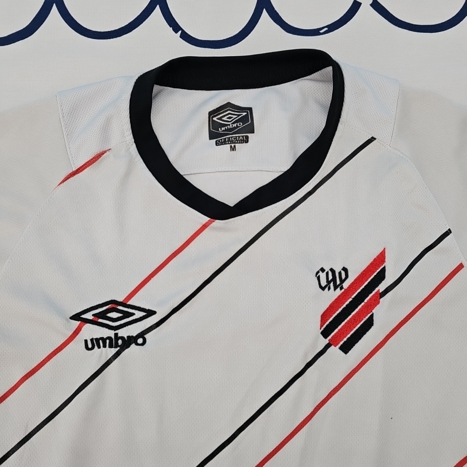 Club Atletico Paranaense Mens White Black Red Umbro Futbol Soccer Jersey Size M