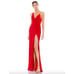 MAC DUGGAL Dress Size 8 Evening Gown Red NEW Assymmetrical Pearl Strap V Neck