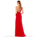 MAC DUGGAL Dress Size 8 Evening Gown Red NEW Assymmetrical Pearl Strap V Neck