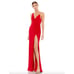 MAC DUGGAL Dress Size 8 Evening Gown Red NEW Assymmetrical Pearl Strap V Neck