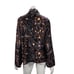 CAMILLA and MARC Women's Velvet Long Sleeve Top Mock Neck Cassini Print sz 8