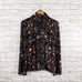CAMILLA and MARC Women's Velvet Long Sleeve Top Mock Neck Cassini Print sz 8