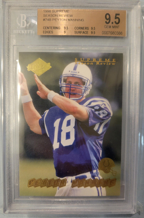1998 Collectors Edge Supreme Season Review Peyton Manning Rookie RC BGS 9.5