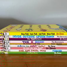 Dr. Seuss books lot in a people house tooth one fish two fish red fish blue fish
