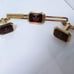 Vintage Gold Filled Red Mason Cuff Link & Tie Clip Set By Correct