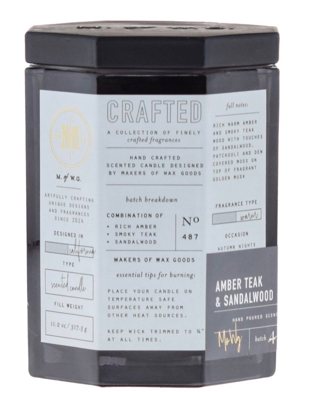 MAKERS OF WAX GOODS AMBER TEAK & SANDALW