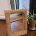 Vintage boho wicker framed mirror 16 x 12