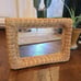 Vintage boho wicker framed mirror 16 x 12