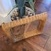 Vintage boho wicker framed mirror 16 x 12