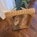 Vintage boho wicker framed mirror 16 x 12