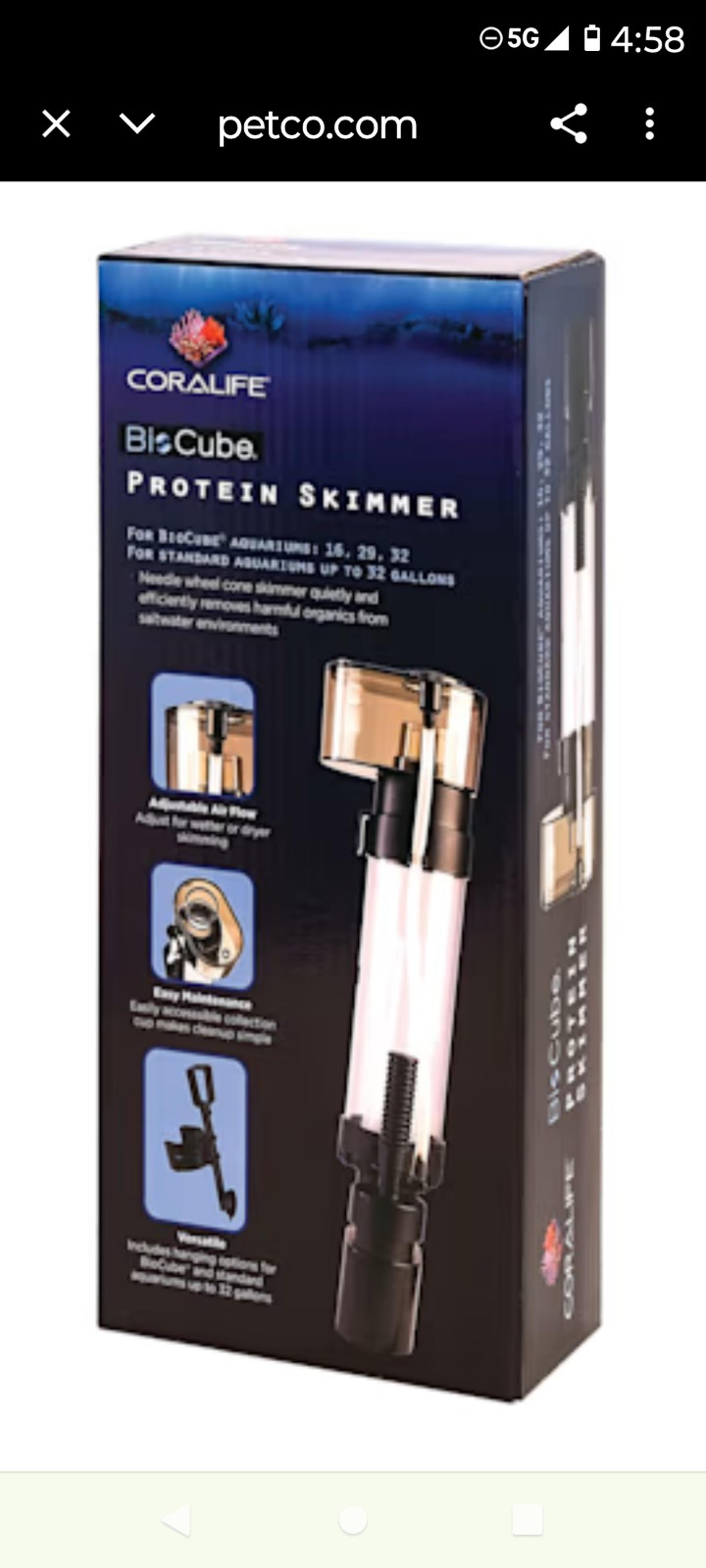 Coralife Biocube protein skimmer