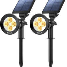 Solar Lights, 2-in-1 Solar Spot Lights Outdoor, Waterproof 2pack
