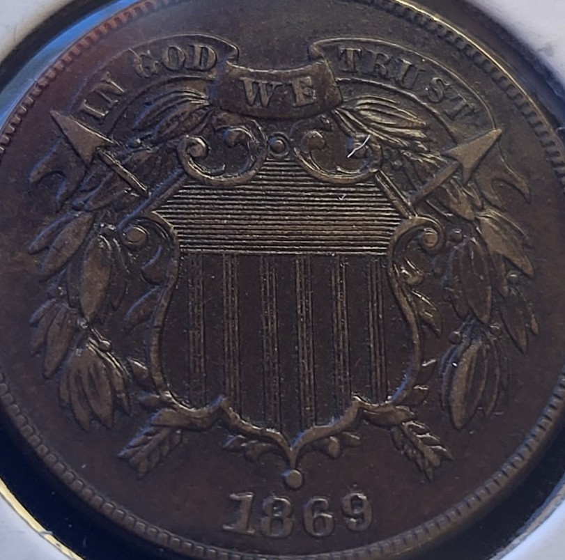 1869 Two Cents AU+++ #2769