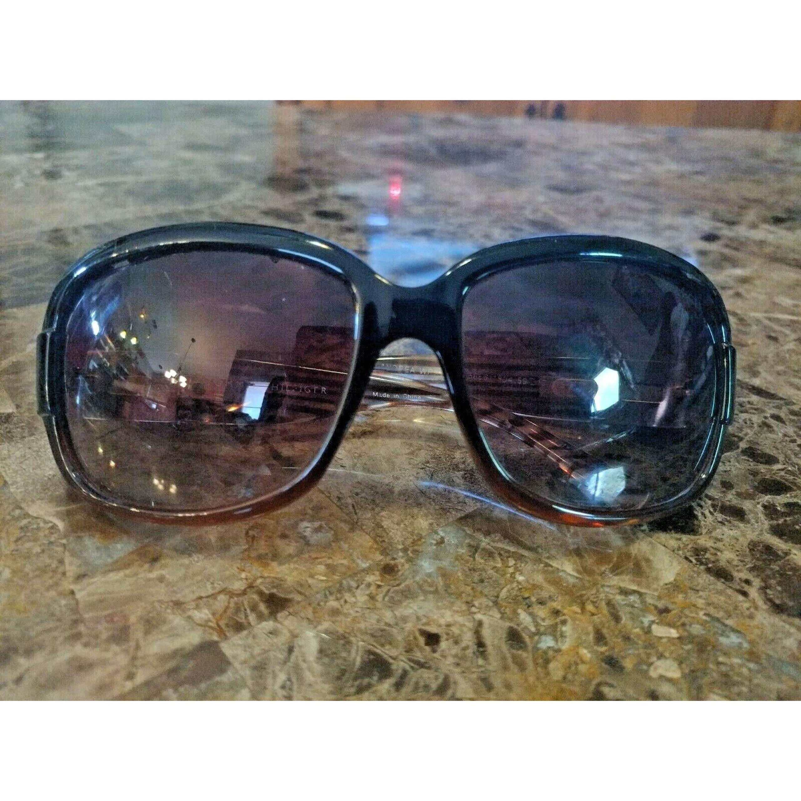 Tommy Hilfiger ANDREA Womens Sunglasses Brown Frames Gold Temples