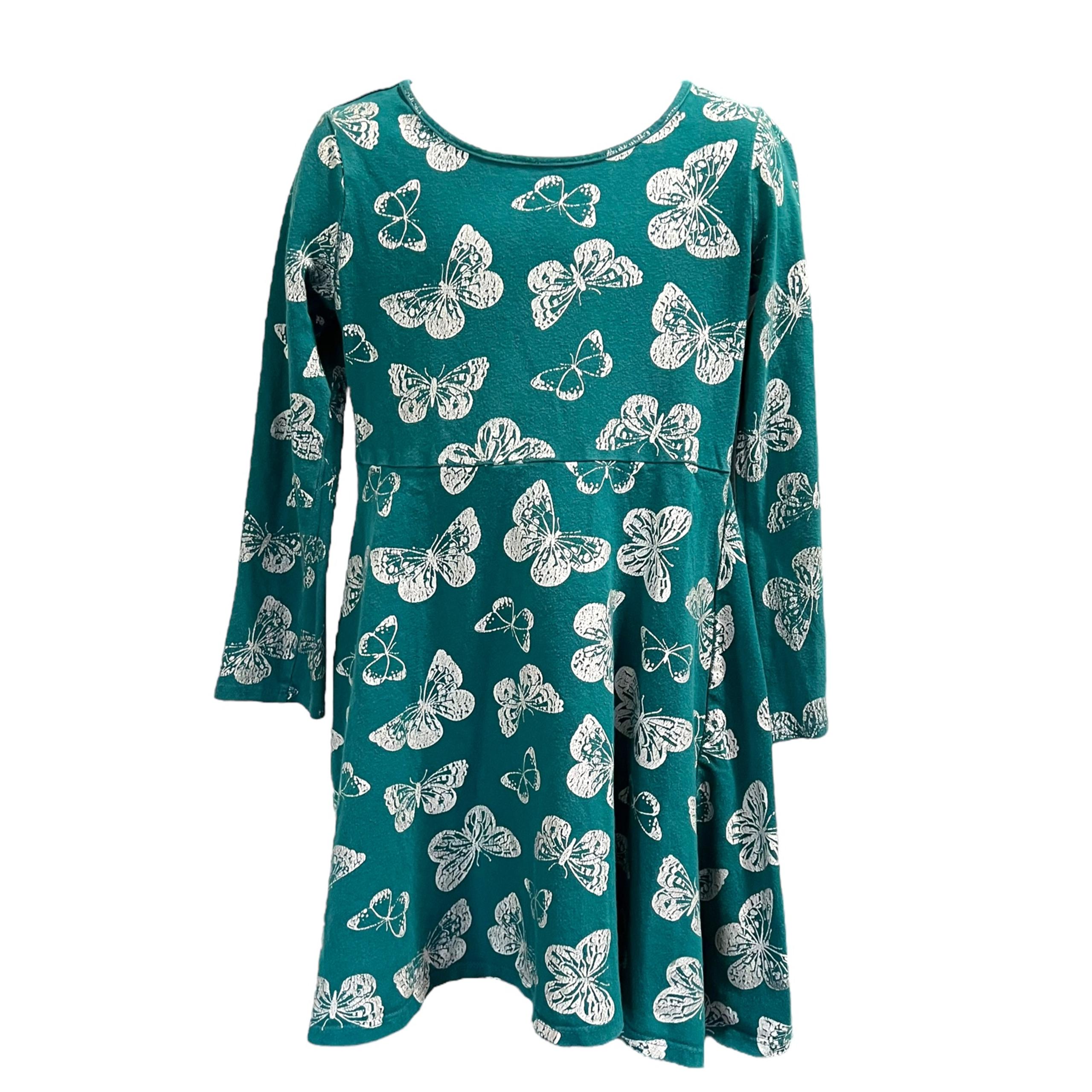 Jumping Beans All Day Play Longsleeve Green Butterfly Dress Girls Size 6
