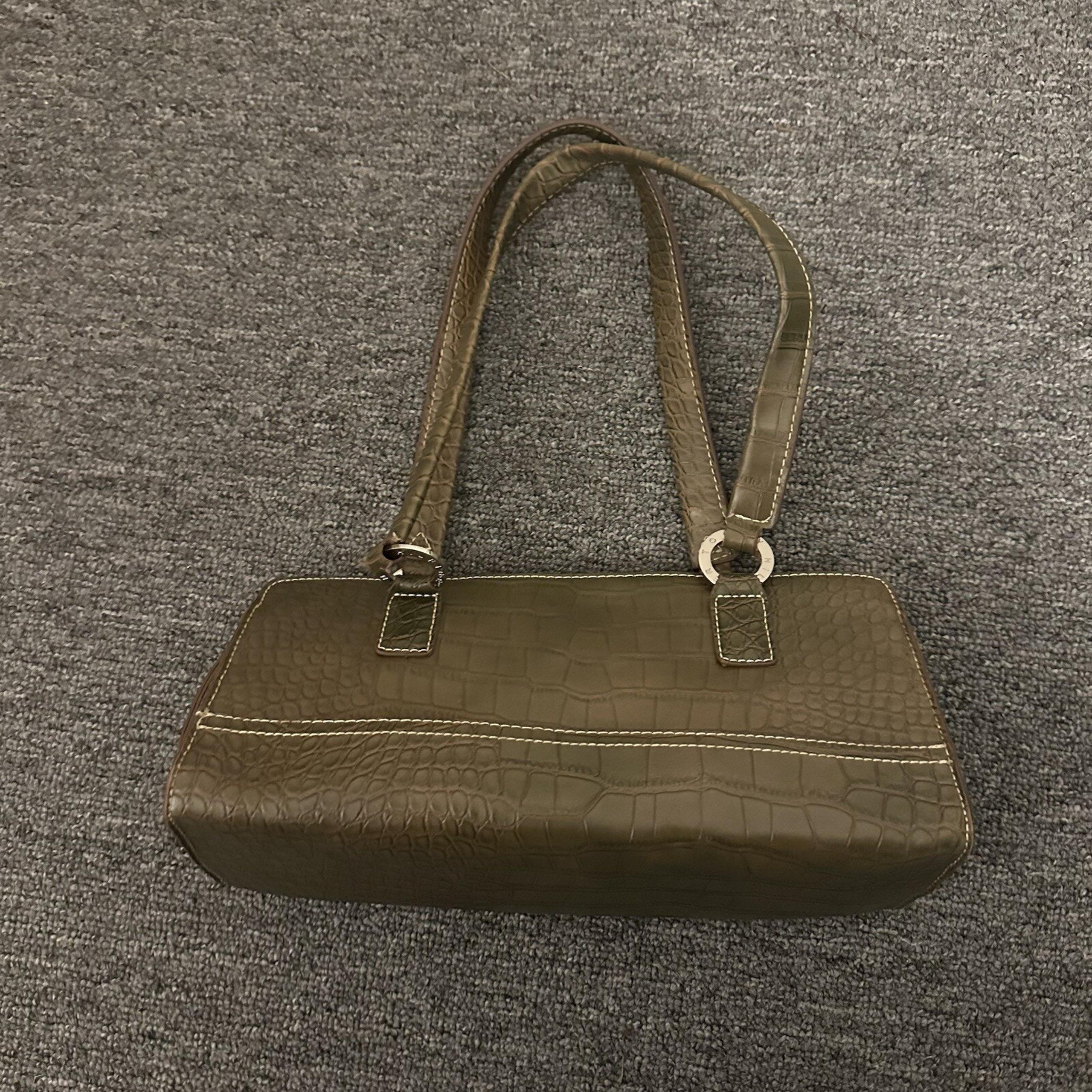 Tommy Hilfiger Green Faux Crocodile Skin Bag Purse Shoulder