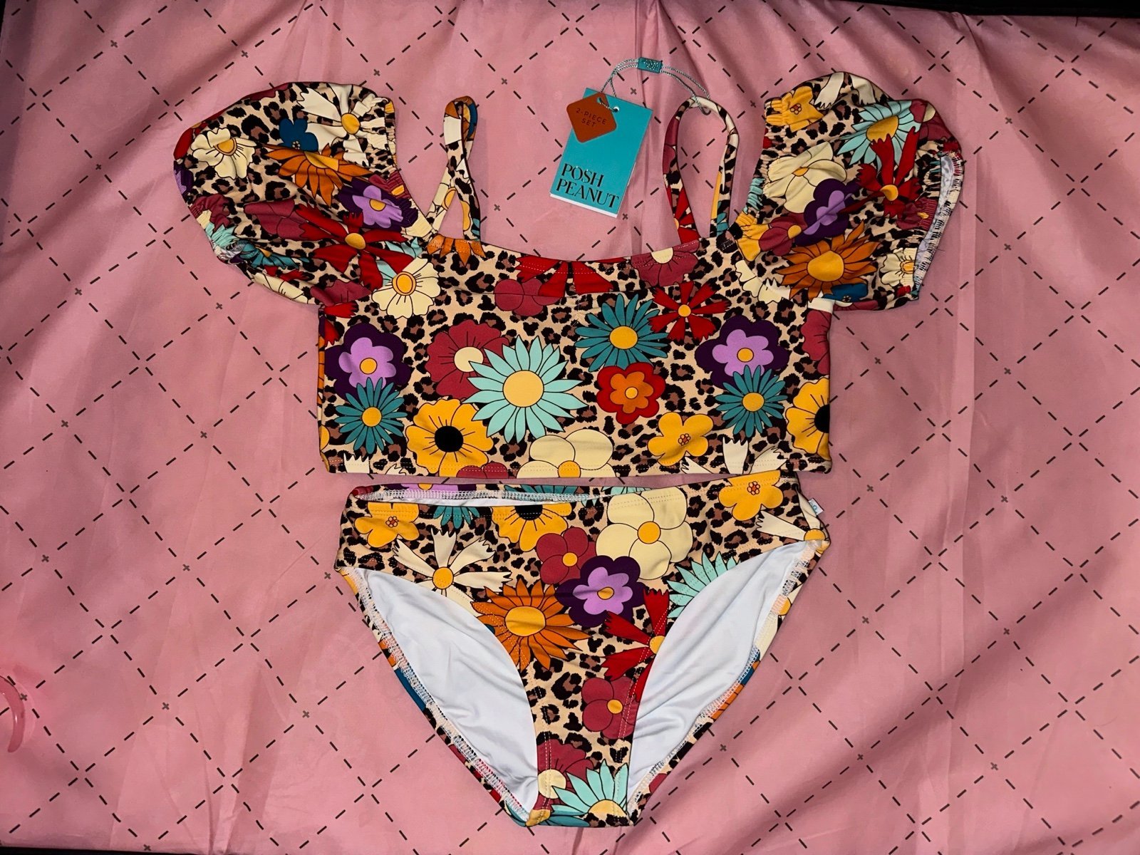 Posh Peanut bamboo -moonbeam swimsuit size 12 girls
