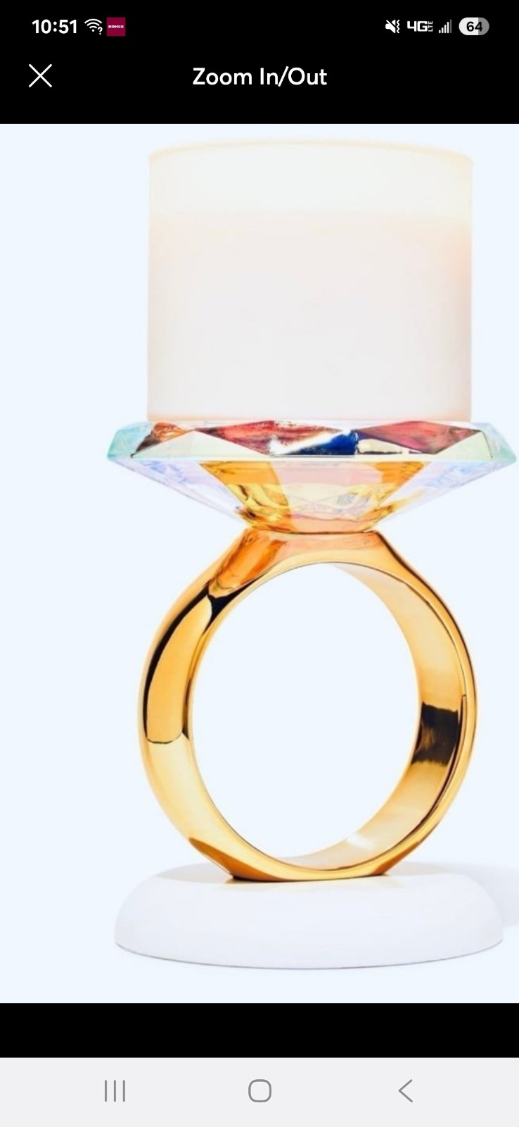 Bridal wedding ring candle holder and diamond wallflower