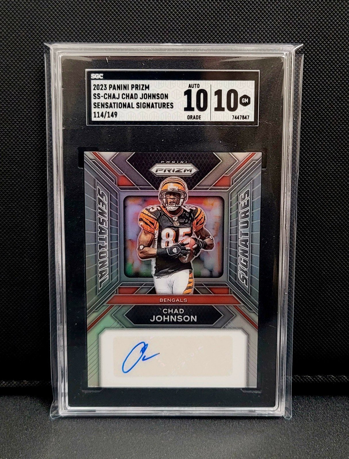 Chad Johnson 2023 Panini Prizm Autograph /149 SGC 10 & 10 Auto