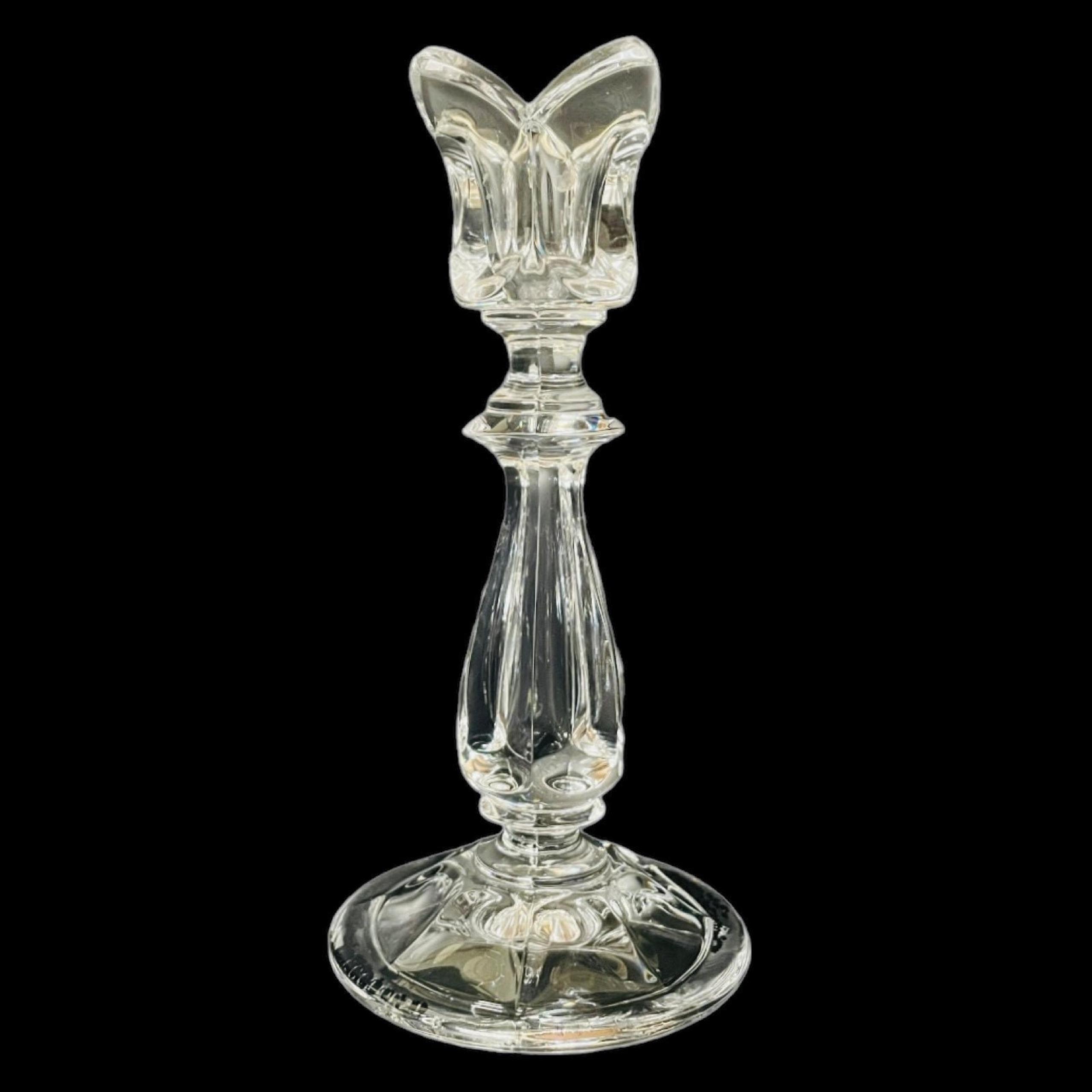 GORHAM VISCOUNT 24% Crystal Tulip Pattern Candle Holder Art Decor