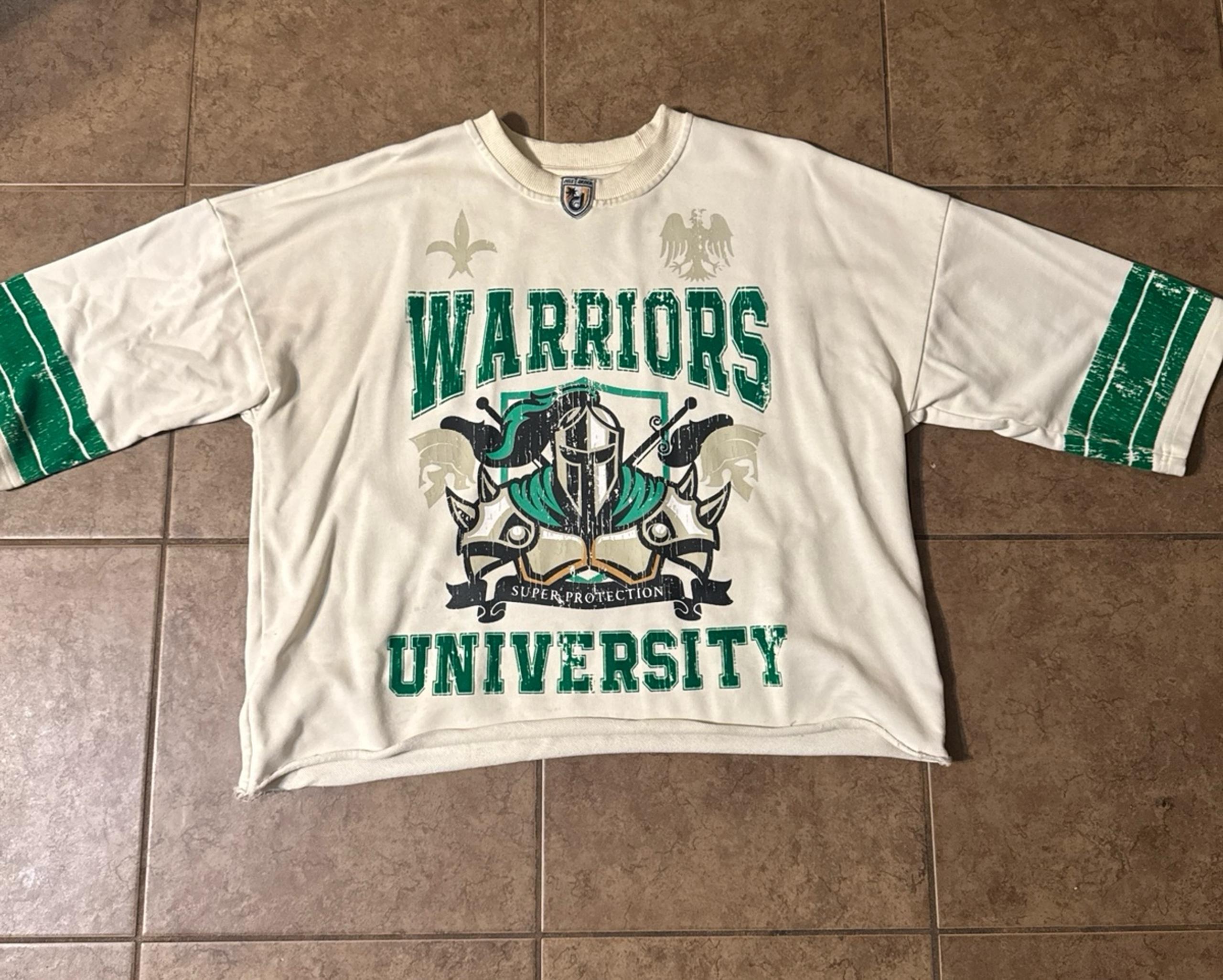 Vintage Styled Warriors Uni Cropped Tee—