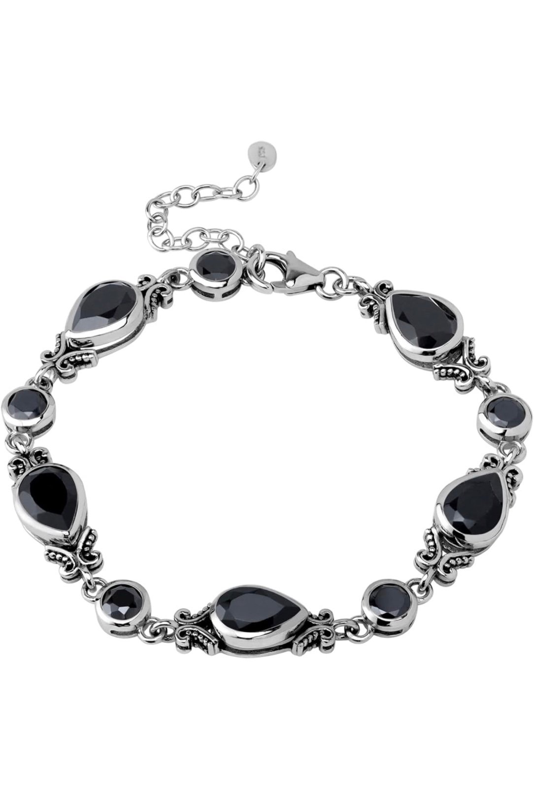 Black onyx sterling silver bracelet