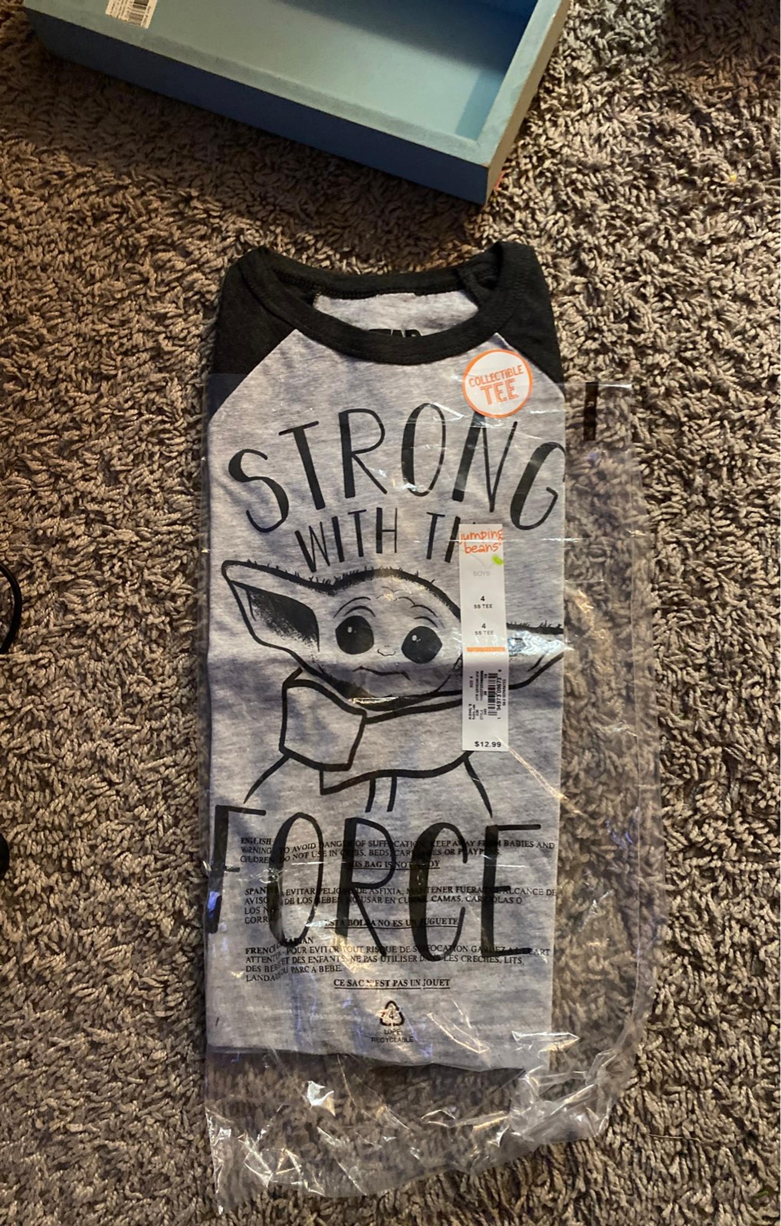 Baby yoda softball tshirt 4t