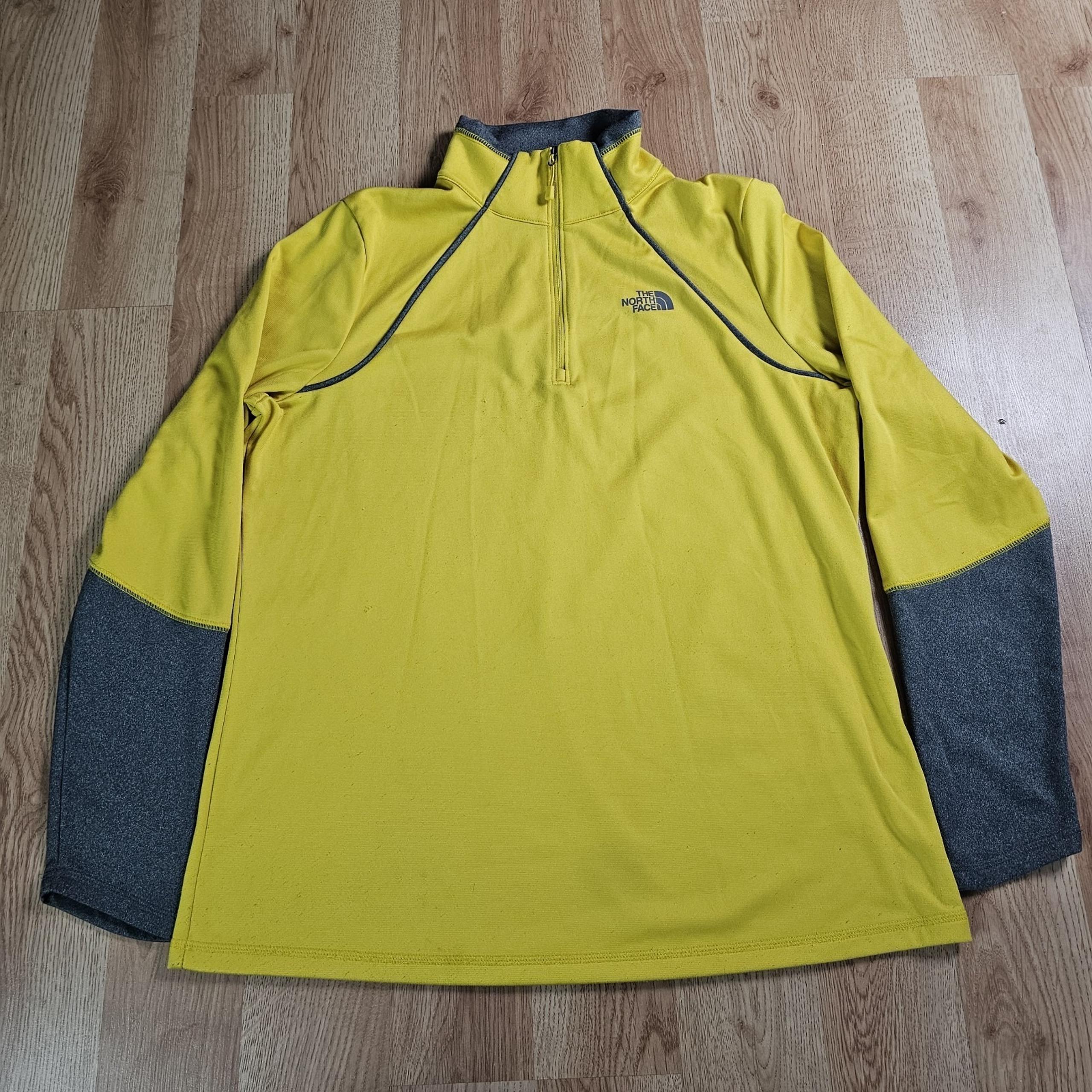 The North face Jacket Womens XL 1/4 Zip Athletic Shacket Yellow & Gray Outdoor