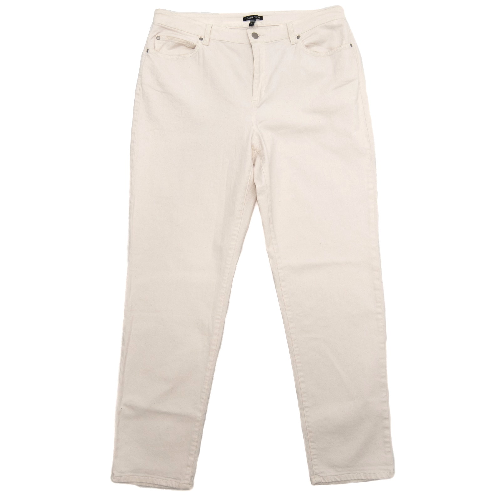 Eileen Fisher Undyed Organic Cotton Denim Straight Leg Jeans Size 16