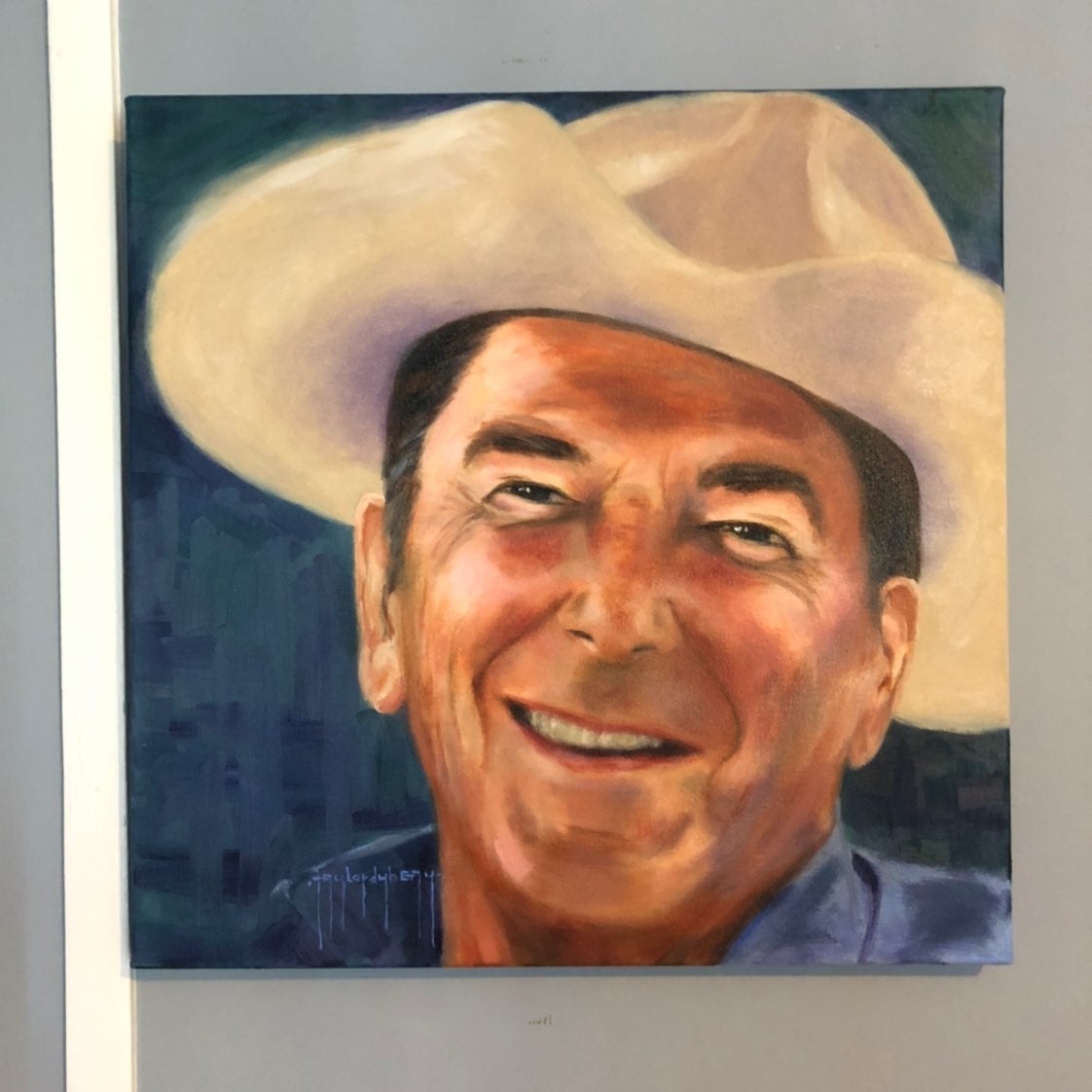 Ronald Reagan Original Oil Painting