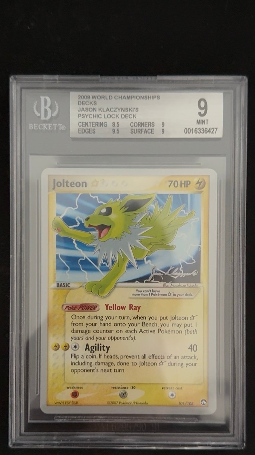 Pokemon jolteon tournament gold star 2008 bgs 9 POP 1