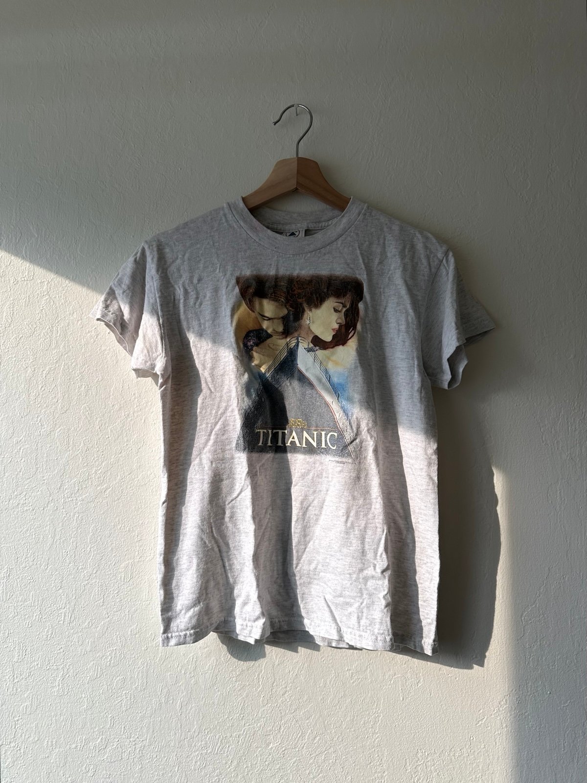Vintage 90s titanic promo light heather grey cotton t-shirt adult small youth lg