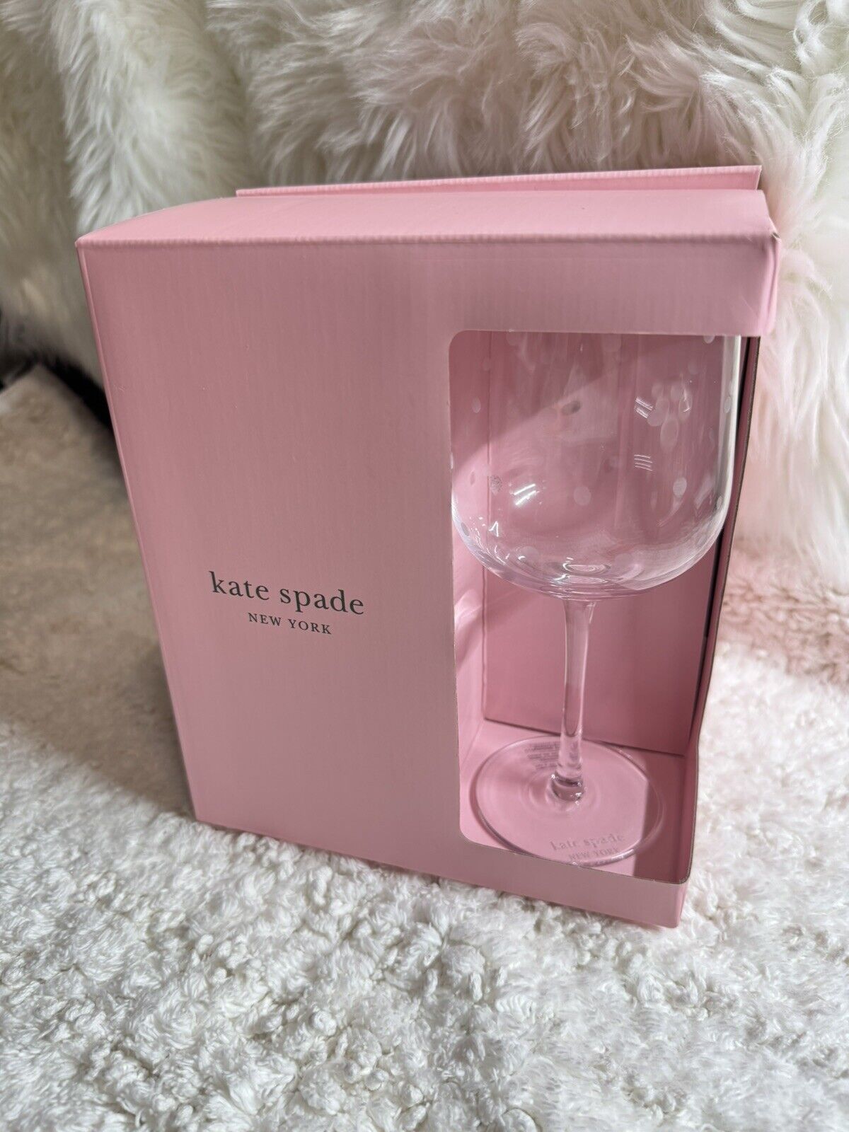 NIBSet of 4 Kate Spade New York Lenox Larabee Dot Balloon Wine Glasses Polka Dot