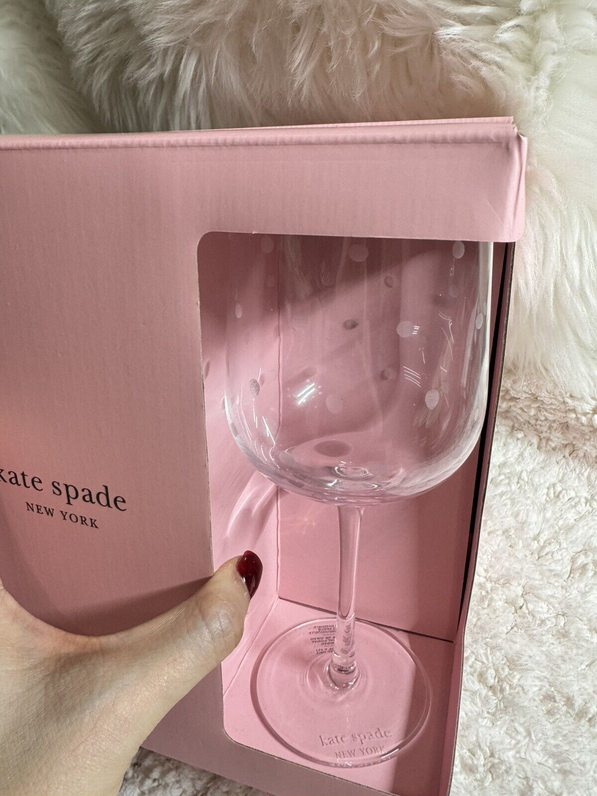 NIBSet of 4 Kate Spade New York Lenox Larabee Dot Balloon Wine Glasses Polka Dot - detail