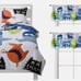 4 Piece Circo Monster Party Twin Quilt, Sham, and Window Valance Set