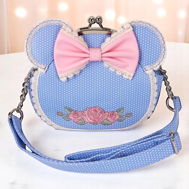 Minnie Mouse Floral and Lace Kisslock Crossbody Bag