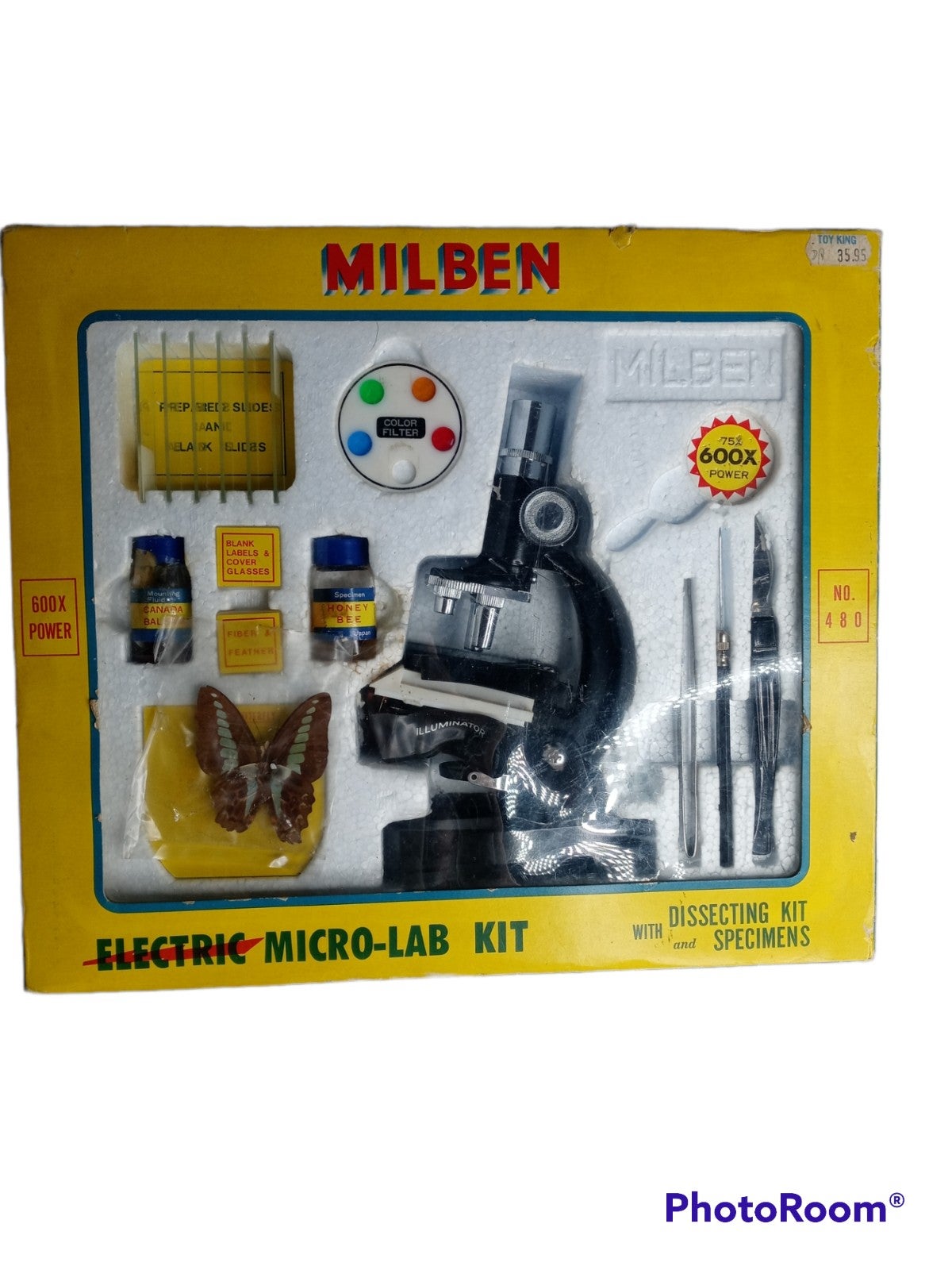 Vintage Milben Junior Electric Microlab Kit #480 Original Box Science Dissecting